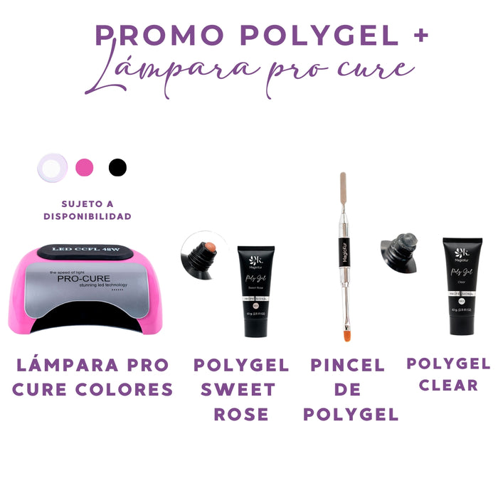 Promo Polygel + Lampara PRO-CURE 48 W