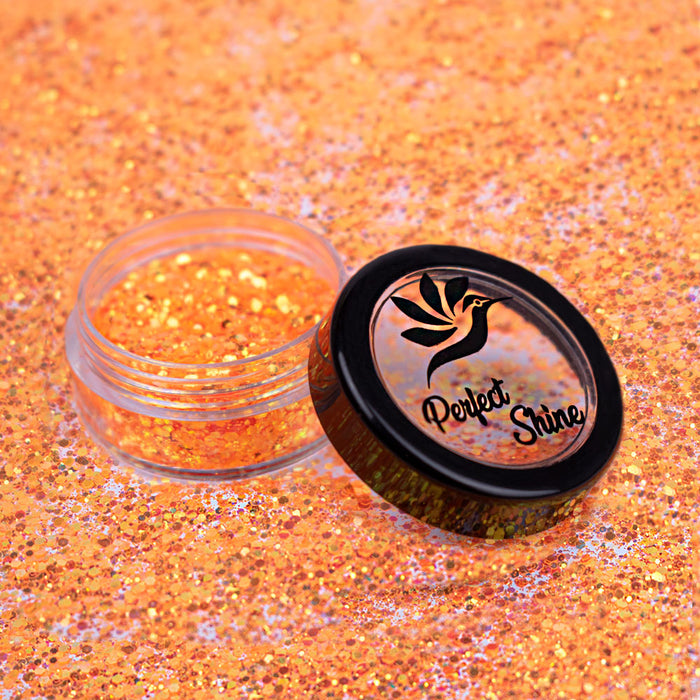 Glitter - Escarcha - Confeti - Purpurina, decoración para Uñas Bright Orange Magickur