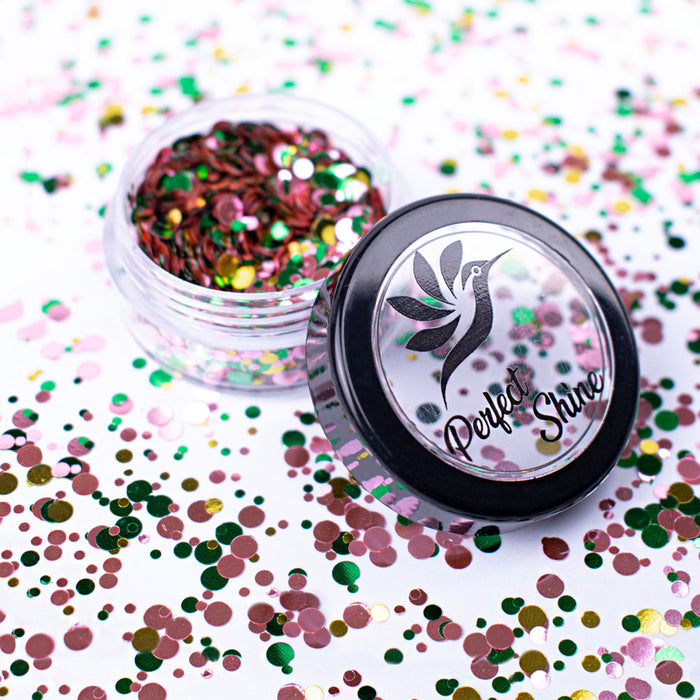 Glitter - Escarcha - Confeti - Purpurina, decoración para Uñas Circular Pink Friends Magickur