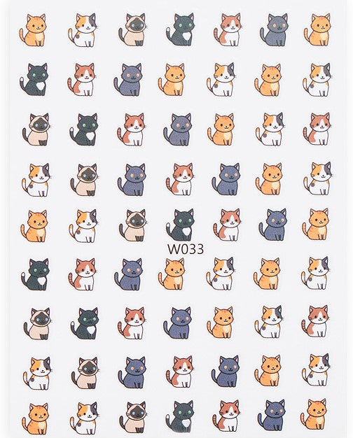 Sticker - Decoración para Uñas Gatitos W033 Magickur