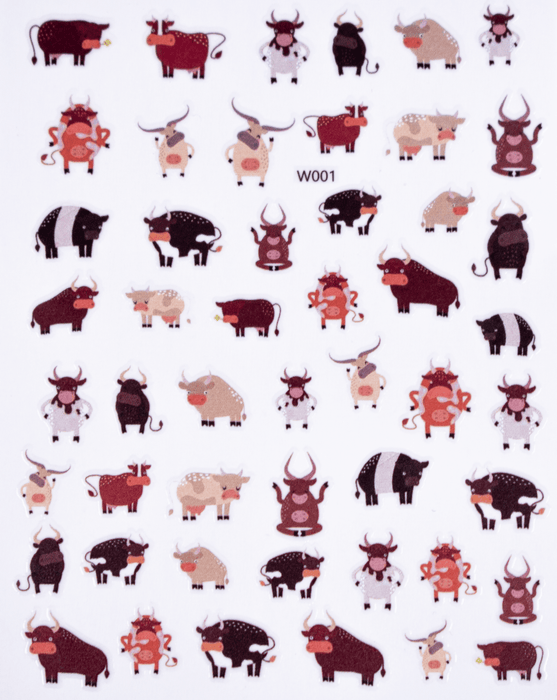 Sticker - Decoración para Uñas Vaquita W001 Magickur