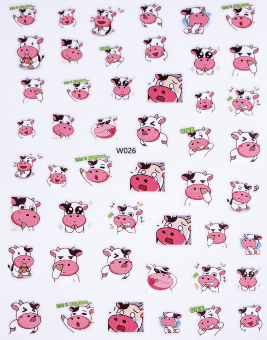 Sticker - Decoración para Uñas Vaquita W026 Magickur