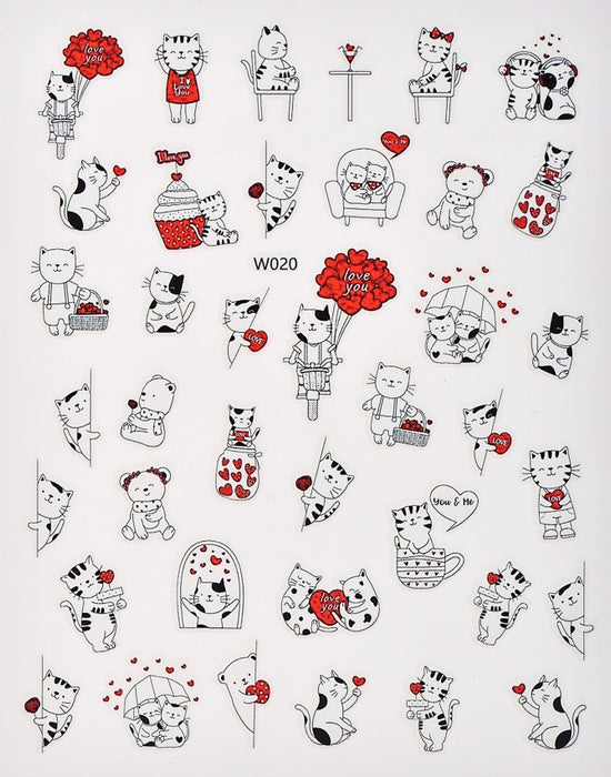 Sticker - Decoración para Uñas Gatitos W020 Magickur