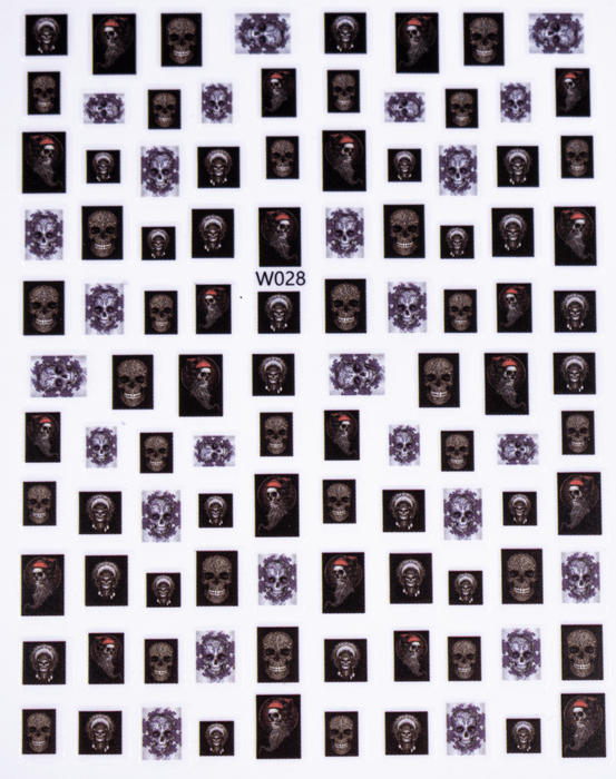 Sticker Calavera W028 - Decoración de Uñas
