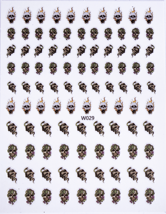 Sticker - Decoración para Uñas W029 Calavera Magickur