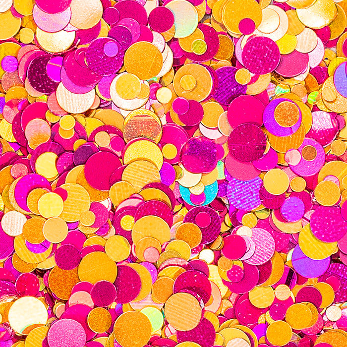 Fuchsia Gold Circular (GLITTER-CONFETI)