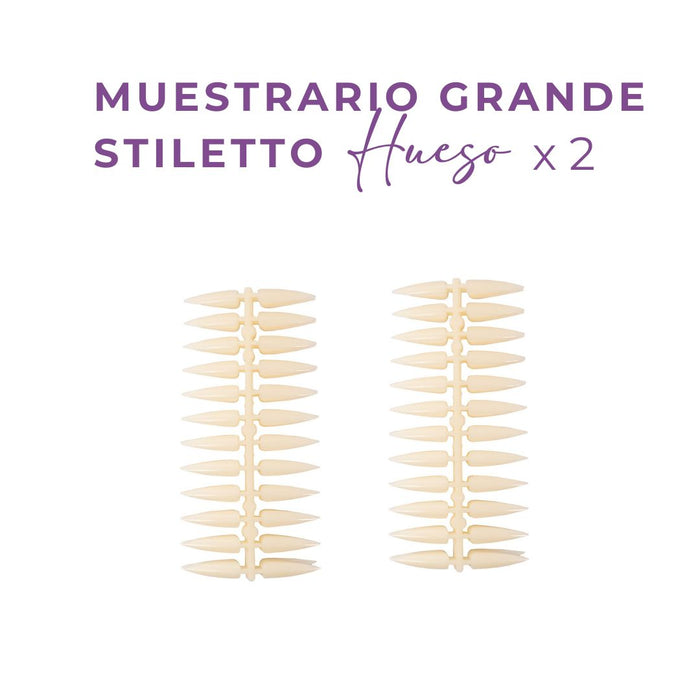 Promoción Muestrario Grande Stiletto Hueso X2