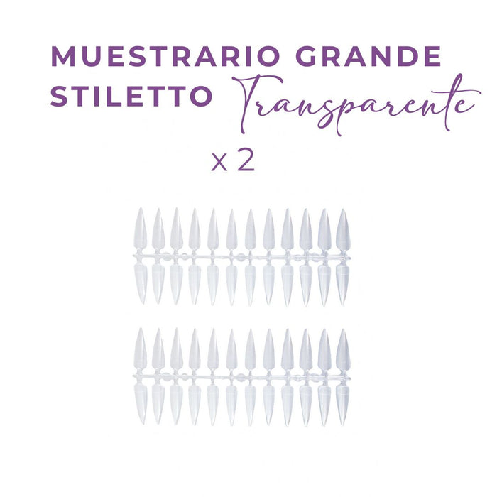 Promoción Muestrario Grande Stiletto Transparente  X2