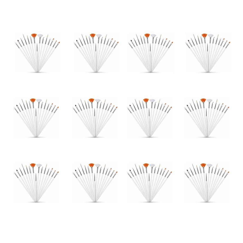 Set Pinceles para Decoracion x15 Blanco x12
