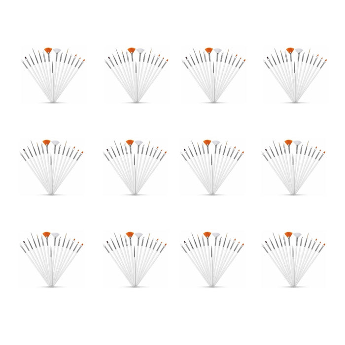 Set Pinceles para Decoracion x15 Blanco x12