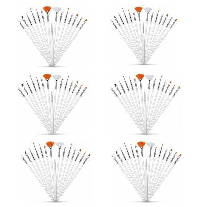 Set Pinceles para Decoracion x15 Blanco x6