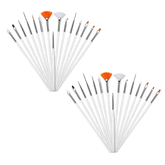 Set Pinceles para Decoracion x15 Blanco x2