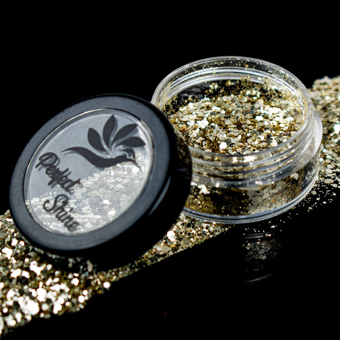 Glitter - Escarcha - Confeti - Purpurina, decoración para Uñas Glossy Gold Magickur