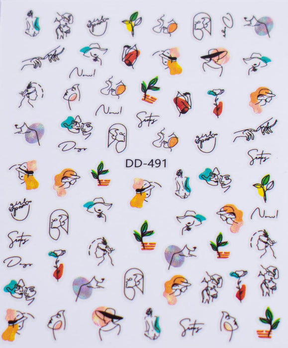 Sticker - Decoración para Uñas Rostro Abstracto DD491 Magickur