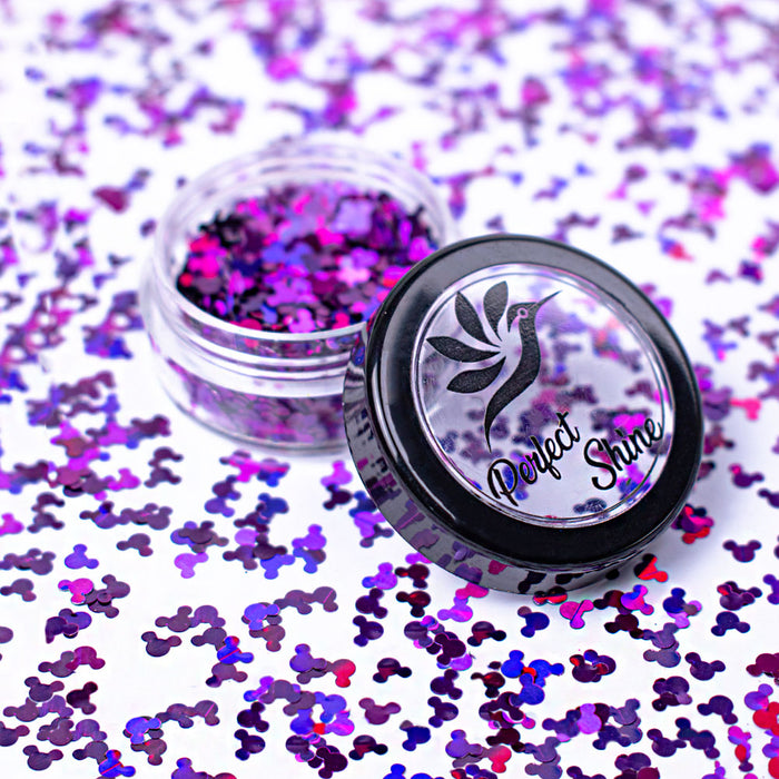 Glitter - Escarcha - Confeti - Purpurina, decoración para Uñas Mickey Purple Magickur