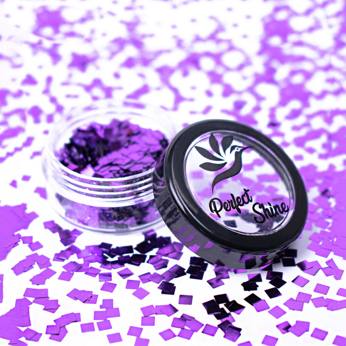 Glitter - Escarcha - Confeti - Purpurina, decoración para Uñas Majestic Purple Squars Magickur