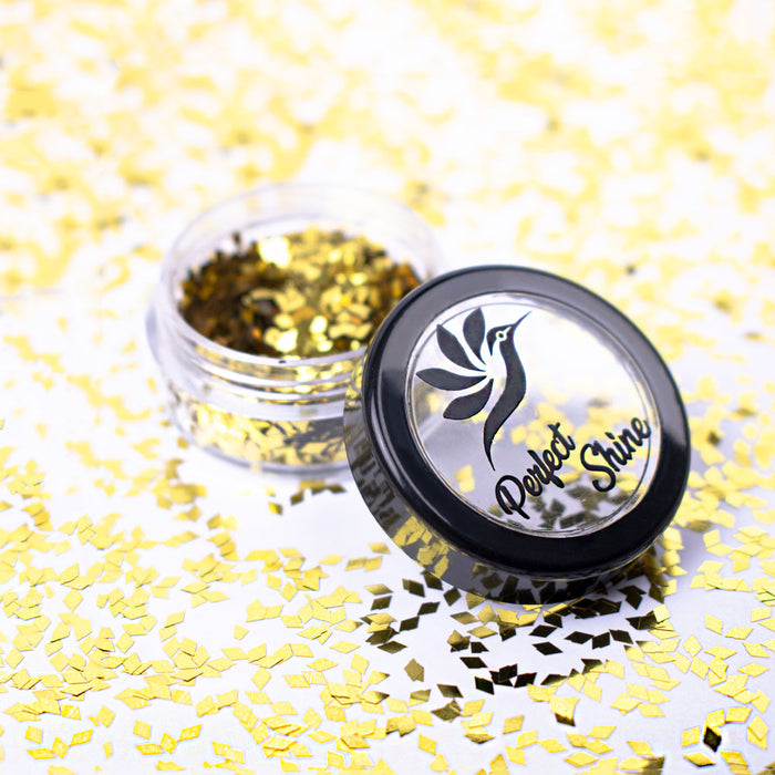 Glitter - Escarcha - Confeti - Purpurina, decoración para Uñas Rombo Amarillo Magickur