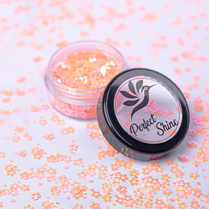 Glitter - Escarcha - Confeti - Purpurina, decoración para Uñas Flower Orange Magickur