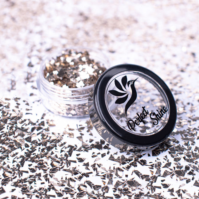 Glitter - Escarcha - Confeti - Purpurina, decoración para Uñas Shine Wings Silver Magickur