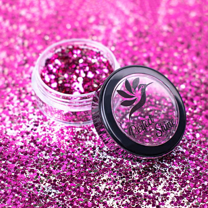 Glitter - Escarcha - Confeti - Purpurina, decoración para Uñas Glossy Fucsia Magickur