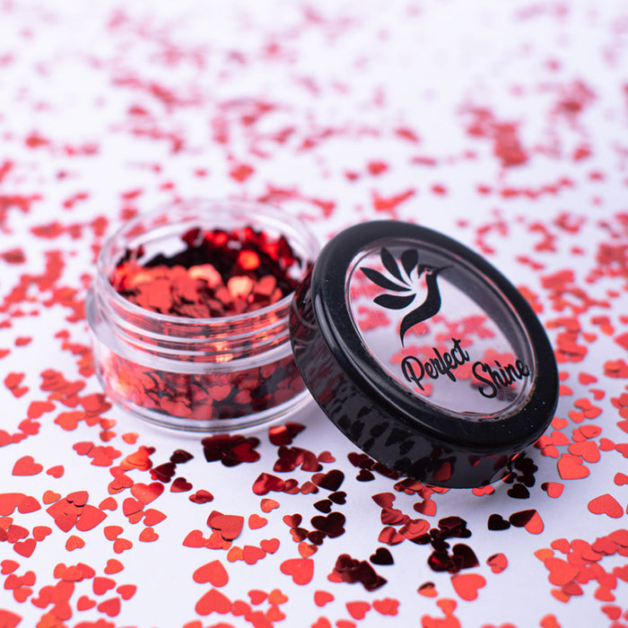 Glitter - Escarcha - Confeti - Purpurina, decoración para Uñas Heart Red Love Magickur