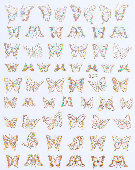 Sticker - Decoración para Uñas Mariposa Dorado #869 Magickur