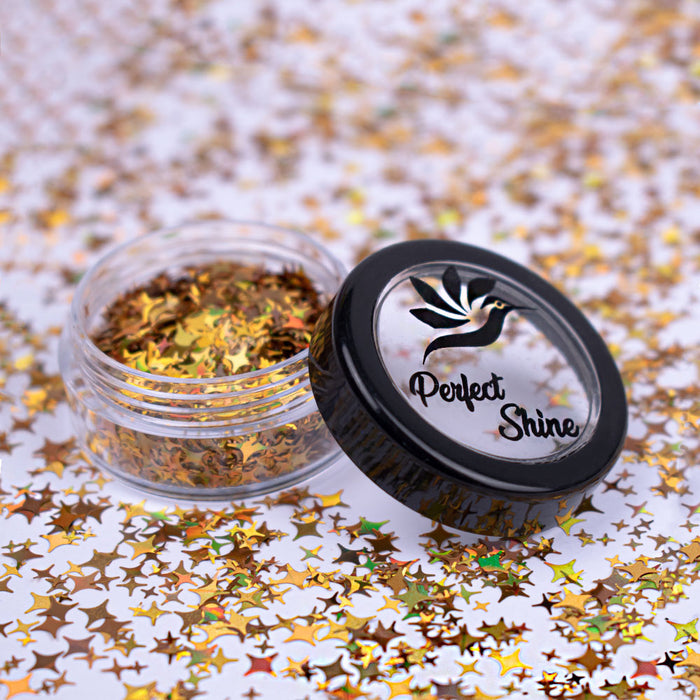 Glitter - Escarcha - Confeti - Purpurina, decoración para Uñas Shooting Gold Magickur