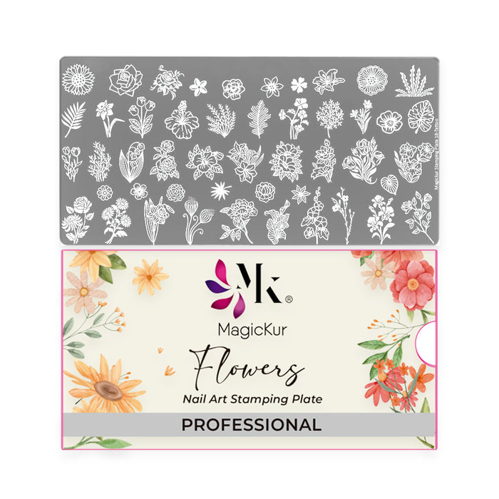 Placa para Stamping - Estampador de Uñas Magickur Flowers #15
